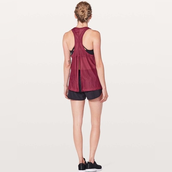 Lululemon Miles Ahead Mesh Tie Open Back Workout Gym Yoga Tank Top - Picture 4 of 8